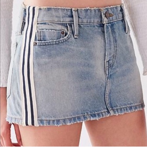 NEW UO Skate Side Stripe Denim Skirt (S) - Picture 2 of 6